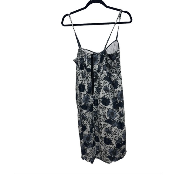 Free People Size 12 Blue Floral Print Sweetheart Neck Wrap Skirt Midi Dress - Picture 2 of 5